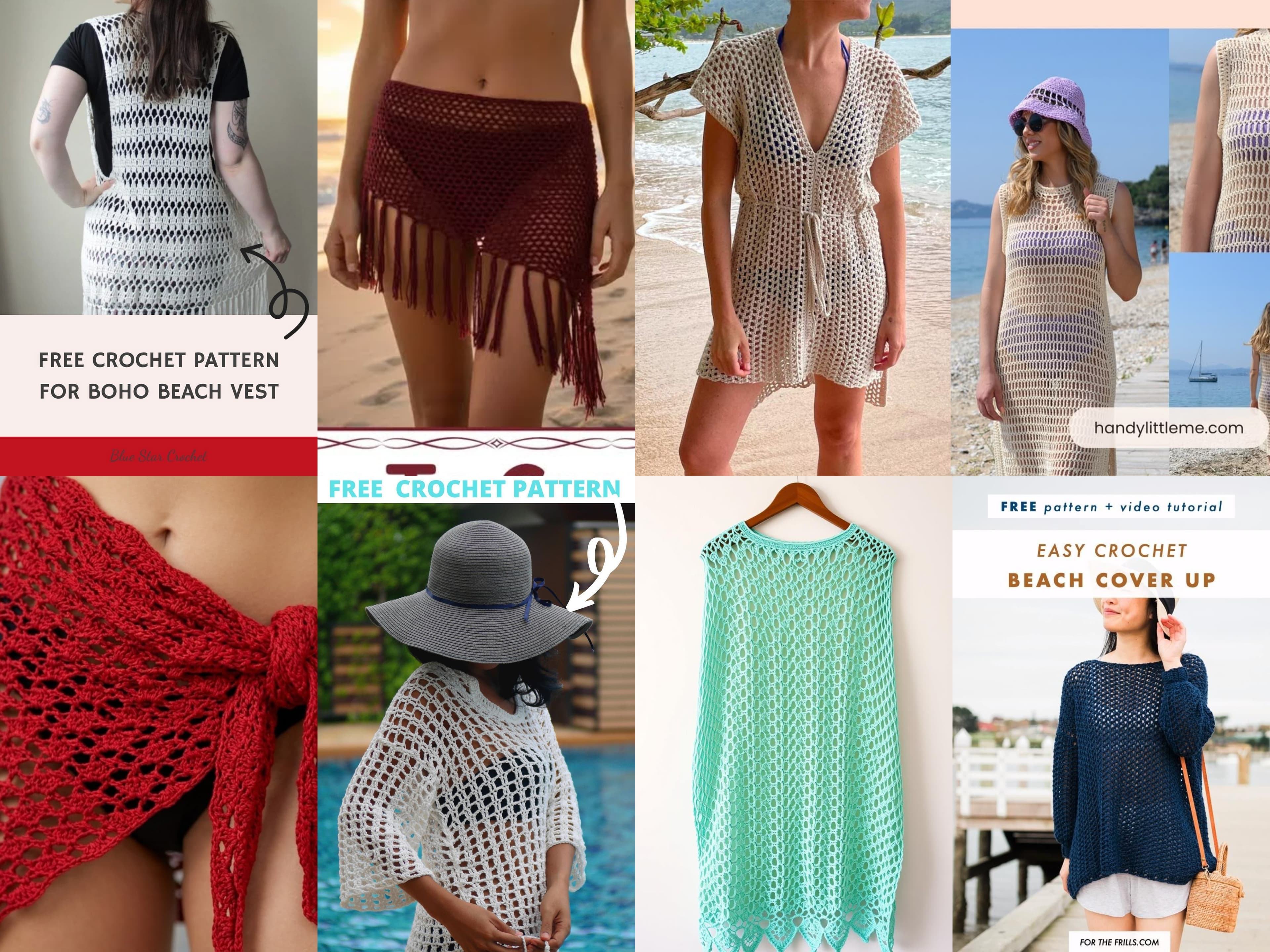8 patrons de paréos et cache-maillots au crochet gratuits (prêts pour l'été en un week-end)